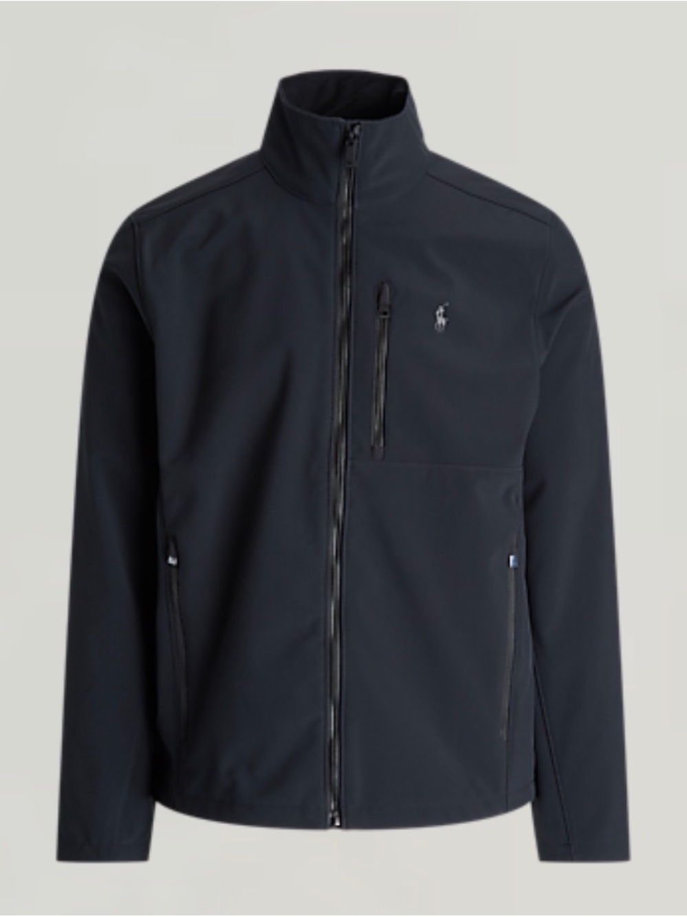 Polo by Ralph Lauren Black Water Repellent softshell Jacket with Plaid Lining